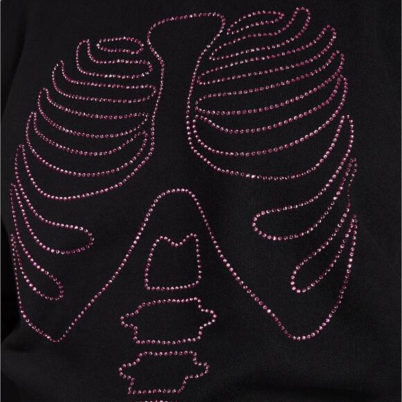 VS PINK Rhinestone Bling Halloween Skeleton Pullover Crewneck Sweatshirt - Med - Picture 6 of 7